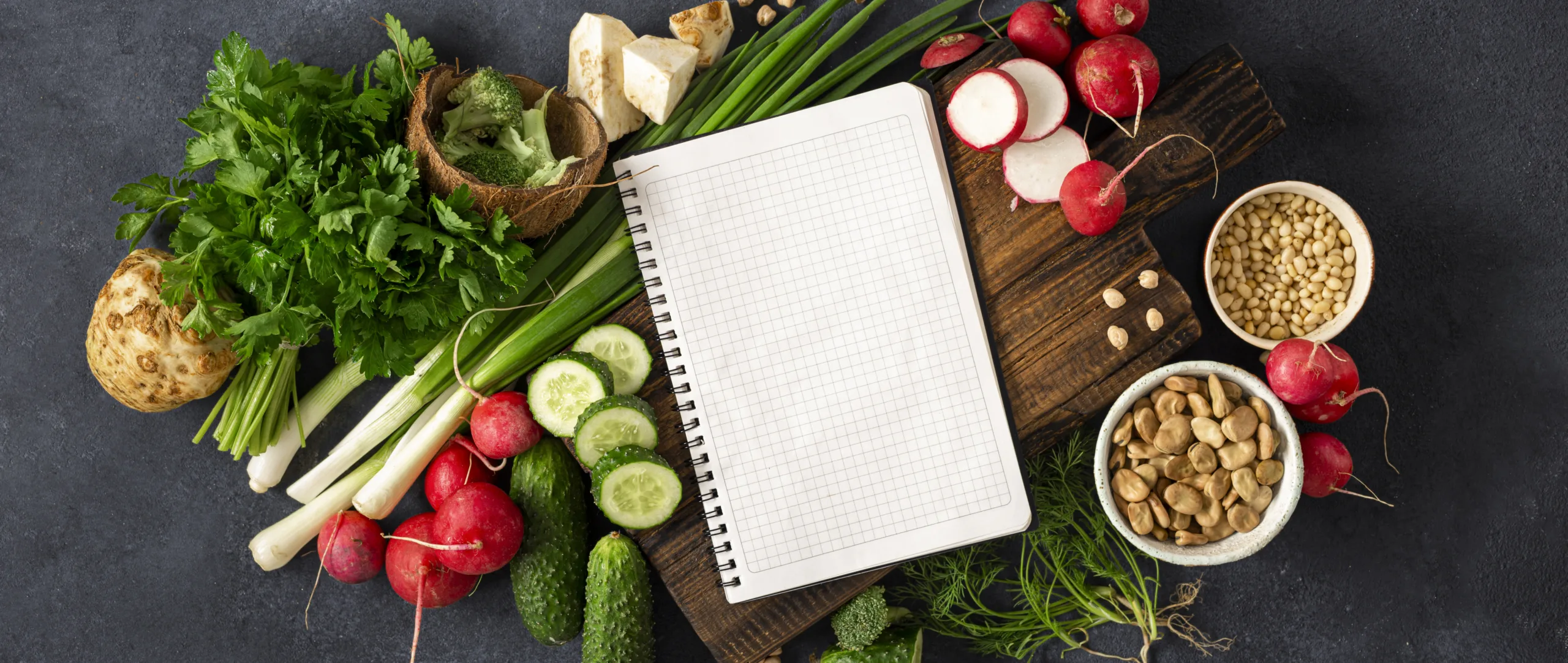 Food and notepad