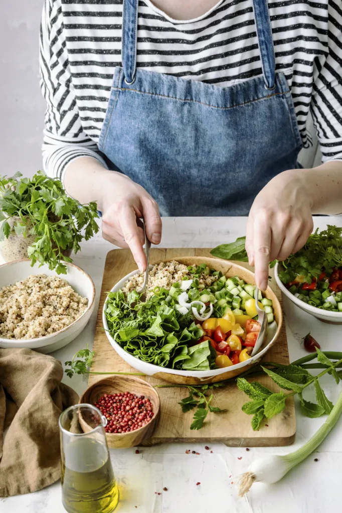 Woman preparing healthy food